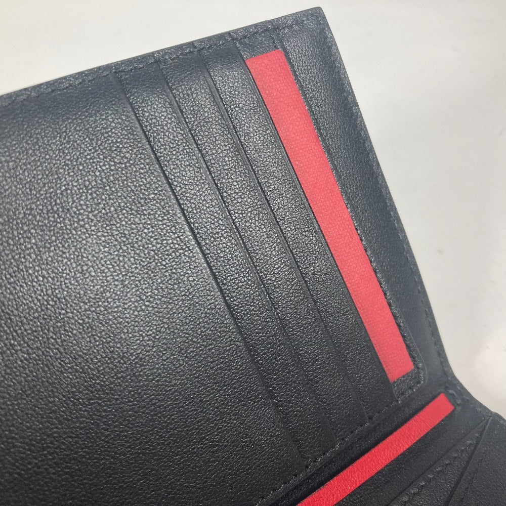 Valentino Garavani passport case leather black V logo unisex(Unisex) Used Authentic