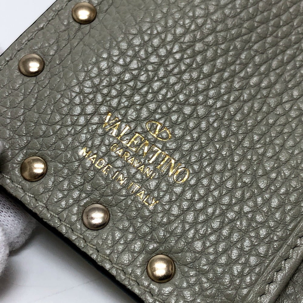 Valentino Folded wallet leather gray Rock studs