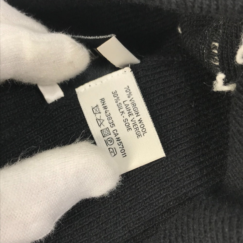 VALENTINO Knit hat Wool, Silk black VLTN logo mens Used Authentic