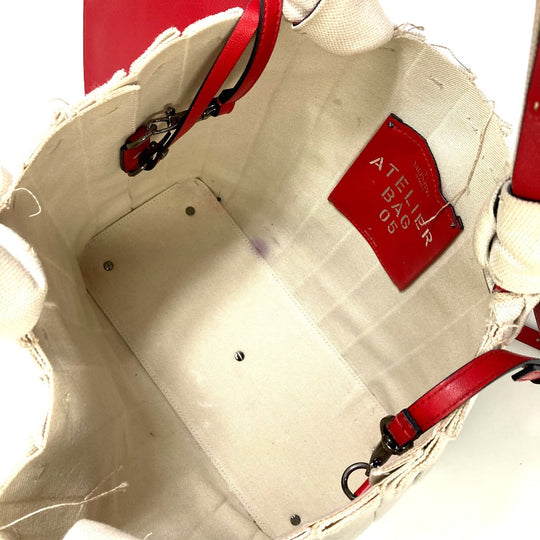 Valentino Garavani Handbag canvas Beige / red Atelier Brisse Edition