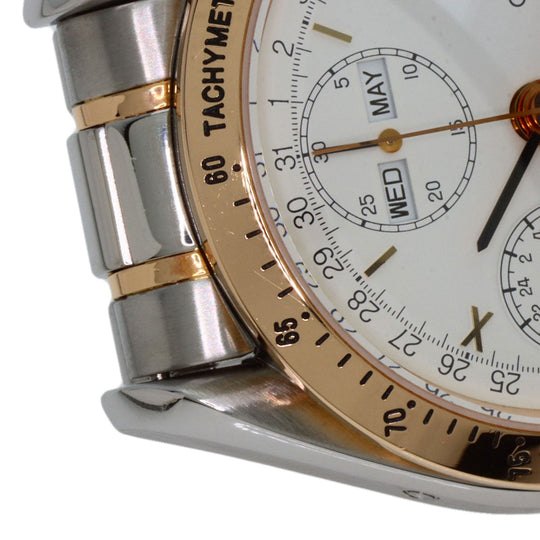 OMEGA Watches Mechanical Automatic 3336.20 Stainless Steel gold Speedmaster Triple Calendar Moonphase white dial