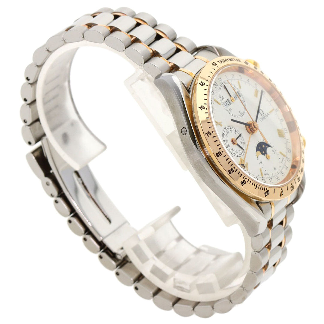 OMEGA Watches Mechanical Automatic 3336.20 Stainless Steel gold Speedmaster Triple Calendar Moonphase white dial