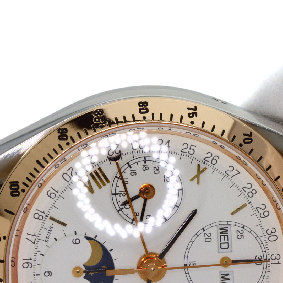 OMEGA Watches Mechanical Automatic 3336.20 Stainless Steel gold Speedmaster Triple Calendar Moonphase white dial