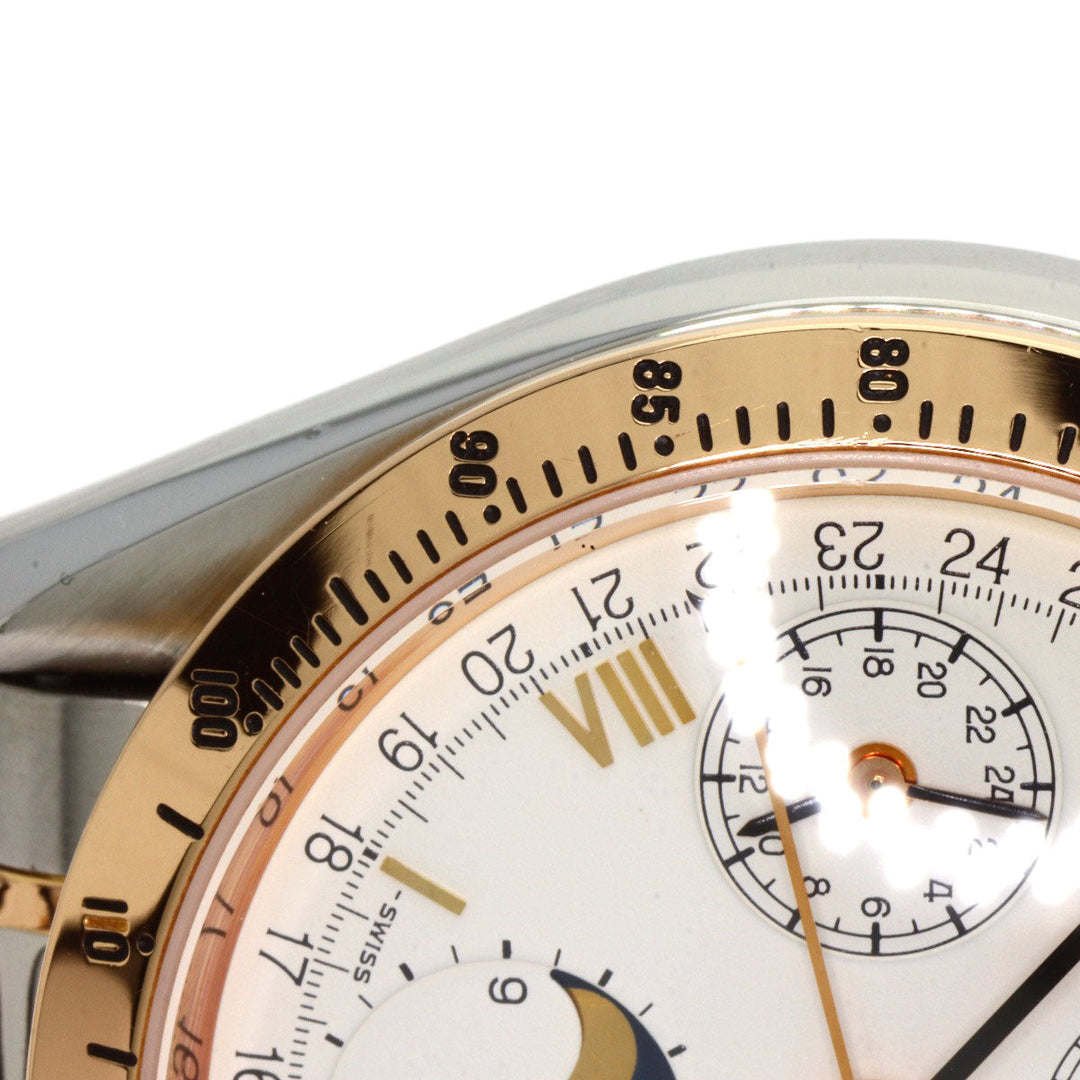 OMEGA Watches Mechanical Automatic 3336.20 Stainless Steel gold Speedmaster Triple Calendar Moonphase white dial