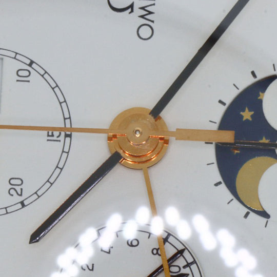 OMEGA Watches Mechanical Automatic 3336.20 Stainless Steel gold Speedmaster Triple Calendar Moonphase white dial