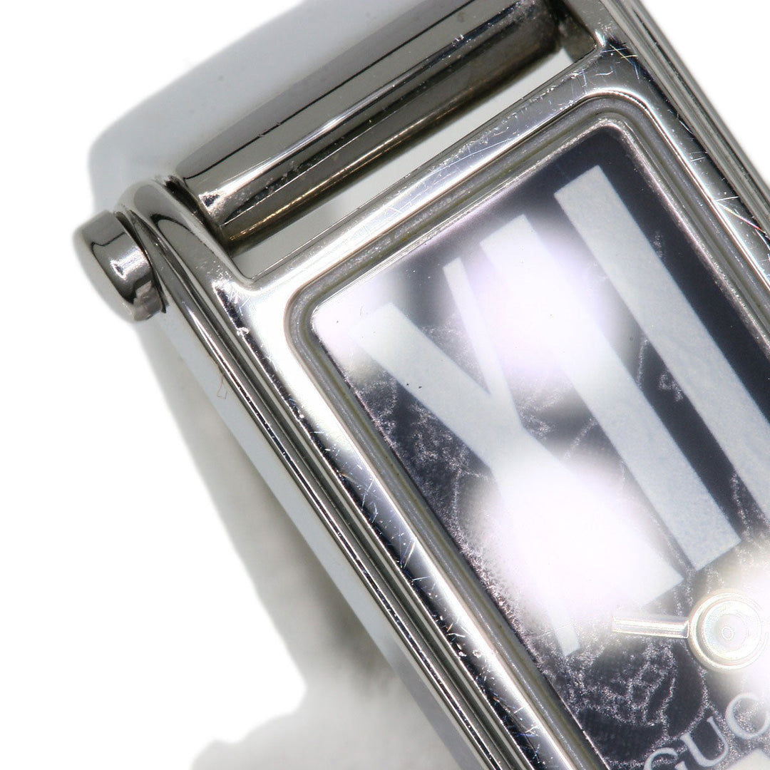 GUCCI Watches Quartz 1500L Stainless Steel , Stainless Steel Silver Square face black dial Women Used Authentic