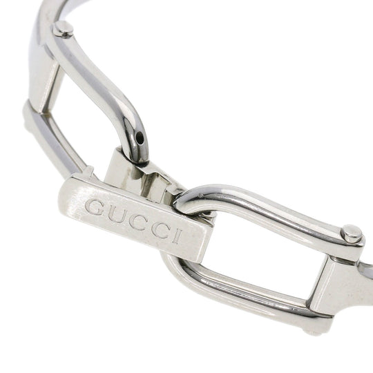 GUCCI Watches Quartz 1500L Stainless Steel , Stainless Steel Silver Square face black dial Women Used Authentic