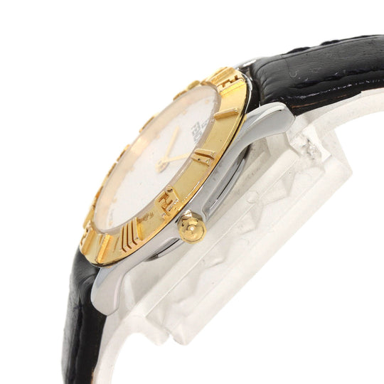 FENDI Watches Quartz 2000L Stainless Steel, Leather, Gold Plated gold Round face white dial Women Used Authentic