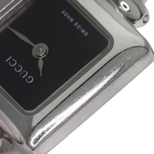 GUCCI Watches Quartz 1900L Stainless Steel , Stainless Steel Silver Square face black dial Women Used Authentic