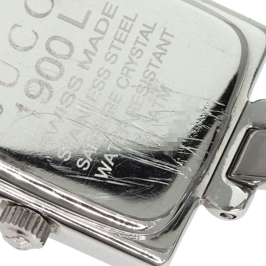 GUCCI Watches Quartz 1900L Stainless Steel , Stainless Steel Silver Square face black dial Women Used Authentic
