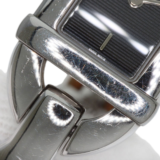 GUCCI Watches Quartz 6800L Stainless Steel, Bamboo Silver Bamboo black dial Women Used Authentic
