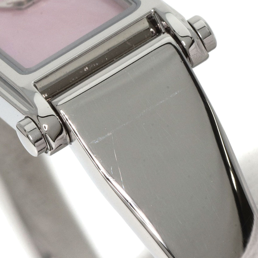 GUCCI Watches Quartz 1500L Stainless Steel , Stainless Steel Silver Square face Pink shell dial Women Used Authentic