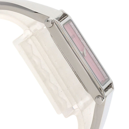 GUCCI Watches Quartz 1500L Stainless Steel , Stainless Steel Silver Square face Pink shell dial Women Used Authentic