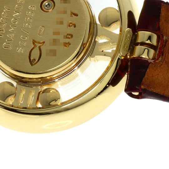 Chopard Watches Quartz S20/5558 K18YG, leather gold Happy diamond white dial Women Used Authentic