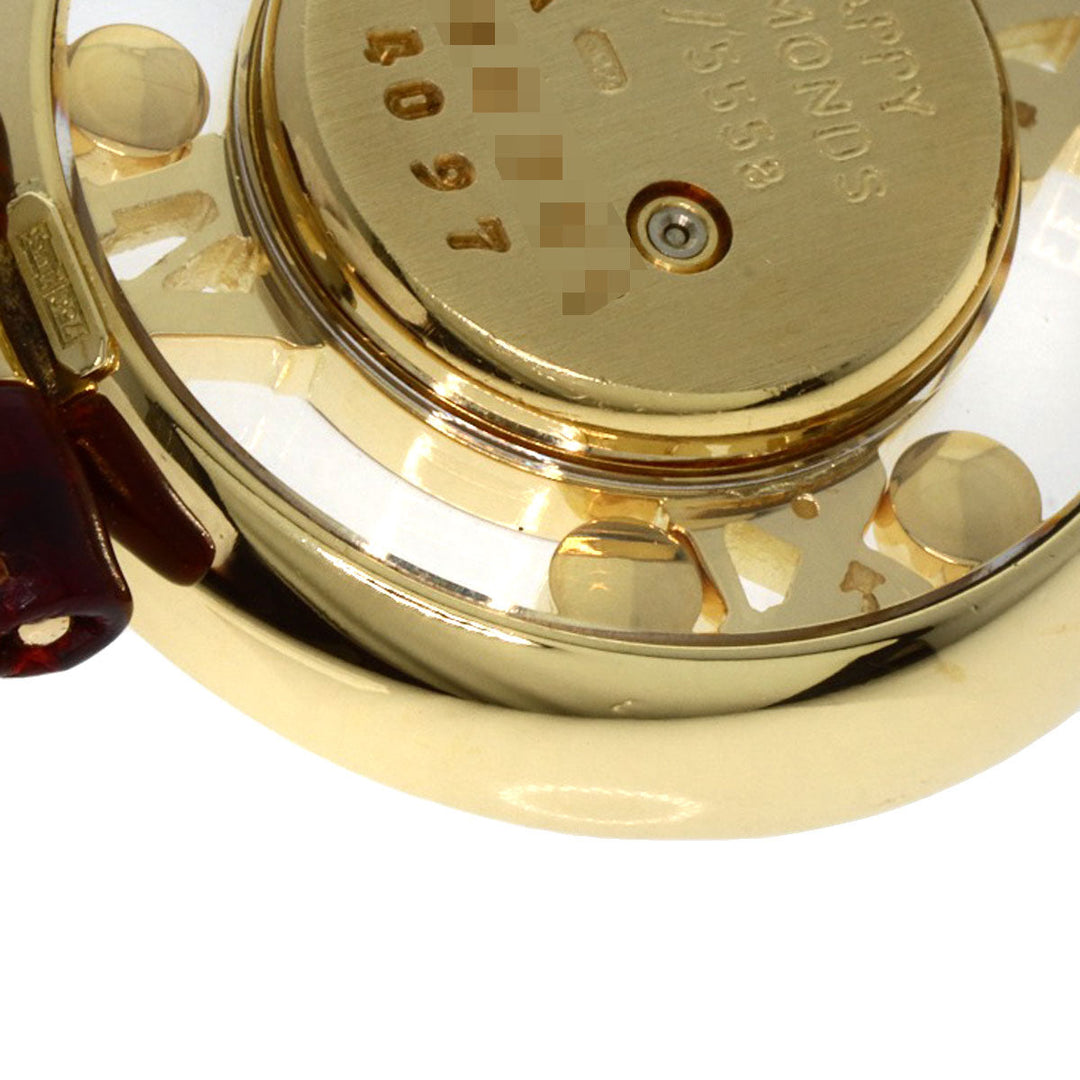 Chopard Watches Quartz S20/5558 K18YG, leather gold Happy diamond white dial Women Used Authentic