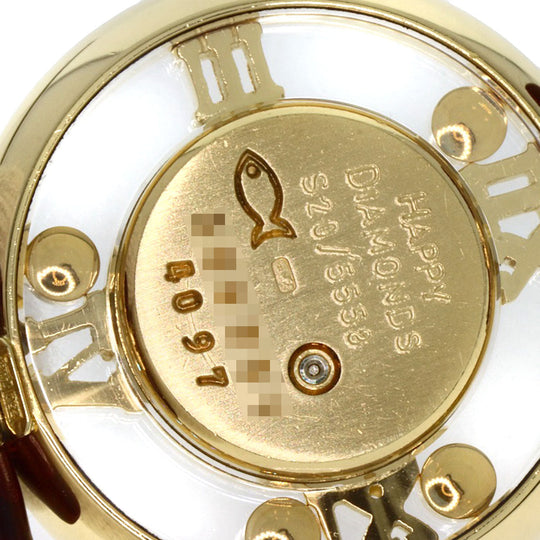 Chopard Watches Quartz S20/5558 K18YG, leather gold Happy diamond white dial Women Used Authentic