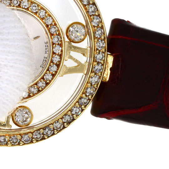 Chopard Watches Quartz S20/5558 K18YG, leather gold Happy diamond white dial Women Used Authentic