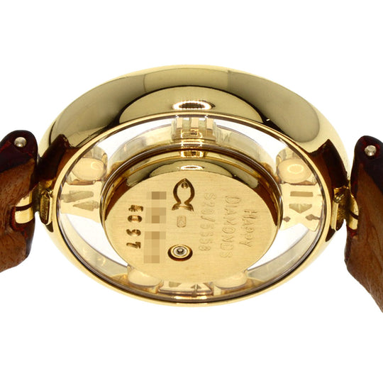 Chopard Watches Quartz S20/5558 K18YG, leather gold Happy diamond white dial Women Used Authentic