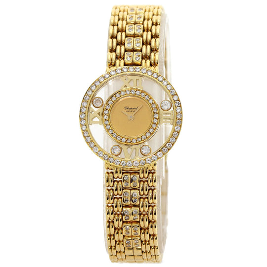 Chopard Watches Quartz 20/5664 K18YG, K18YG, Diamond gold Happy diamond gold dial Women Used Authentic