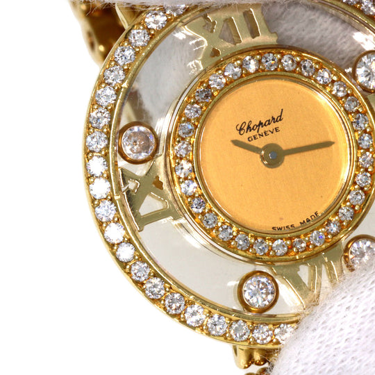 Chopard Watches Quartz 20/5664 K18YG, K18YG, Diamond gold Happy diamond gold dial Women Used Authentic