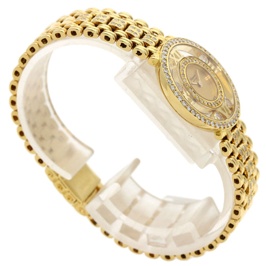 Chopard Watches Quartz 20/5664 K18YG, K18YG, Diamond gold Happy diamond gold dial Women Used Authentic
