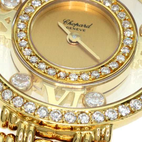 Chopard Watches Quartz 20/5664 K18YG, K18YG, Diamond gold Happy diamond gold dial Women Used Authentic