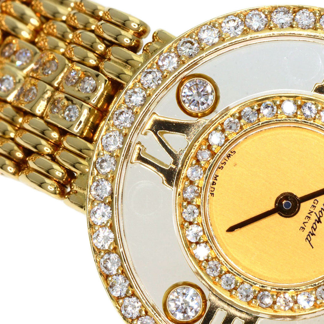 Chopard Watches Quartz 20/5664 K18YG, K18YG, Diamond gold Happy diamond gold dial Women Used Authentic