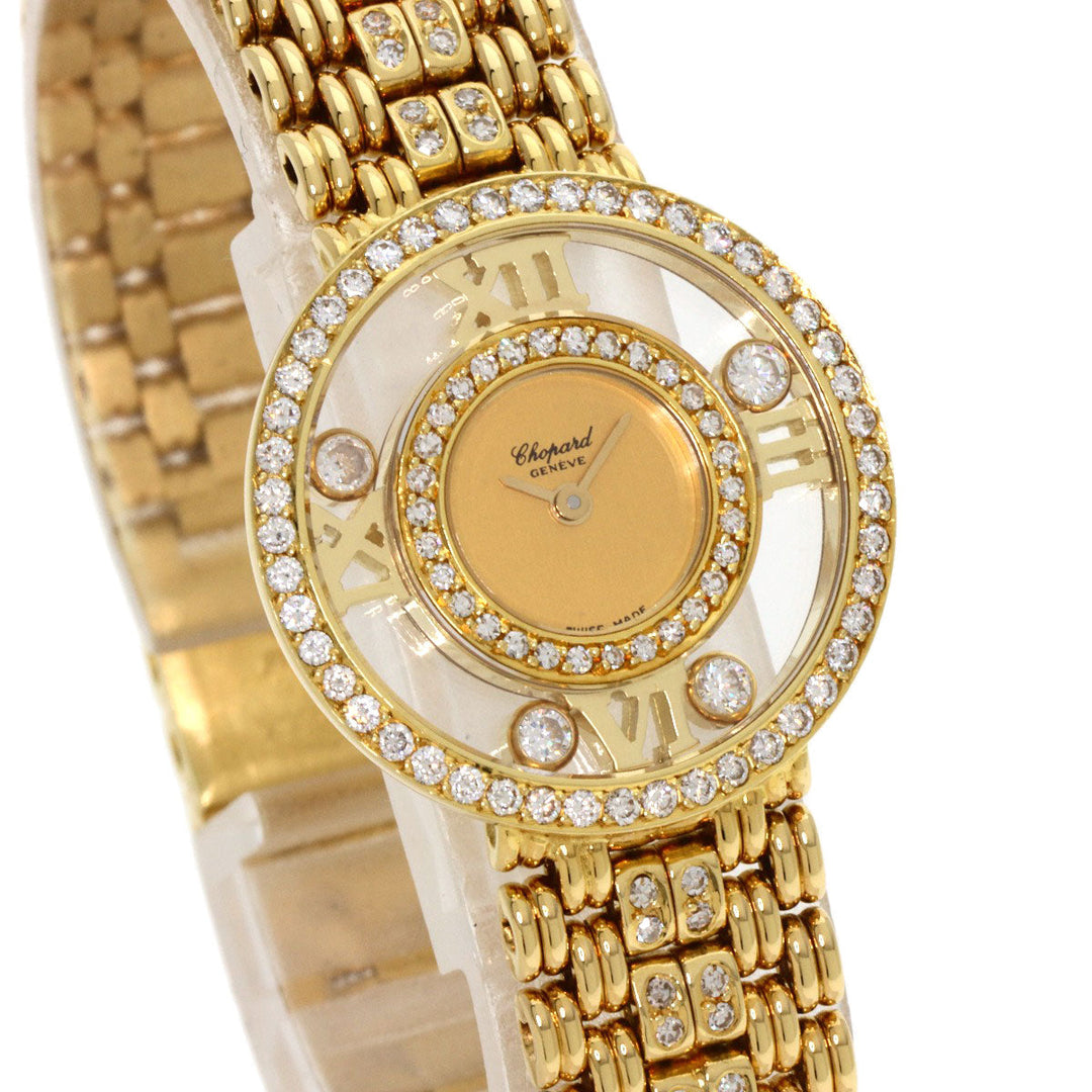 Chopard Watches Quartz 20/5664 K18YG, K18YG, Diamond gold Happy diamond gold dial Women Used Authentic