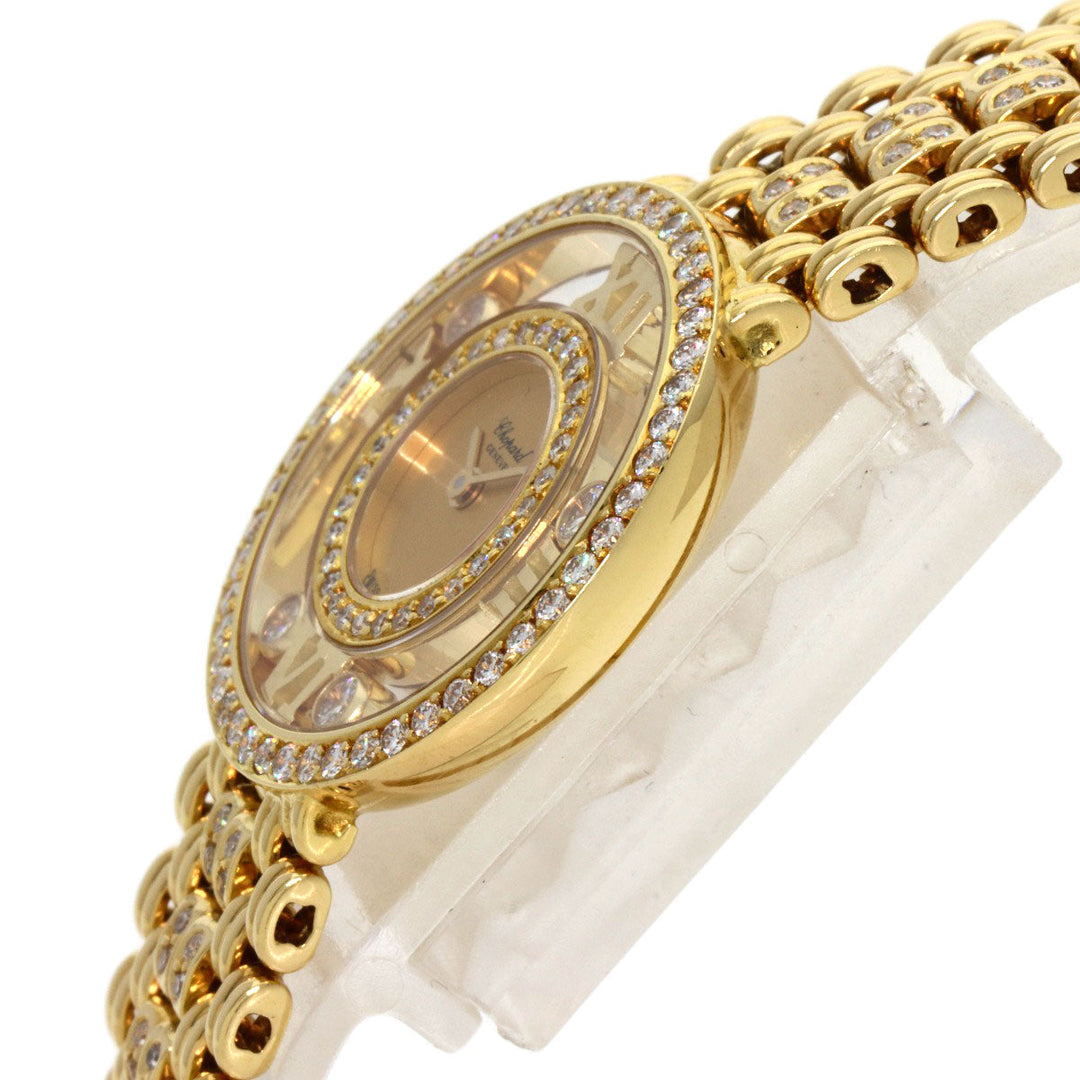 Chopard Watches Quartz 20/5664 K18YG, K18YG, Diamond gold Happy diamond gold dial Women Used Authentic