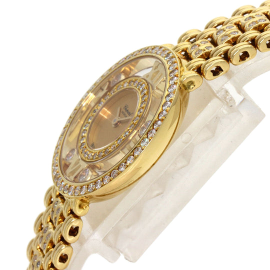 Chopard Watches Quartz 20/5664 K18YG, K18YG, Diamond gold Happy diamond gold dial Women Used Authentic