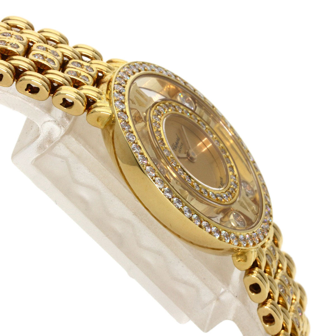 Chopard Watches Quartz 20/5664 K18YG, K18YG, Diamond gold Happy diamond gold dial Women Used Authentic