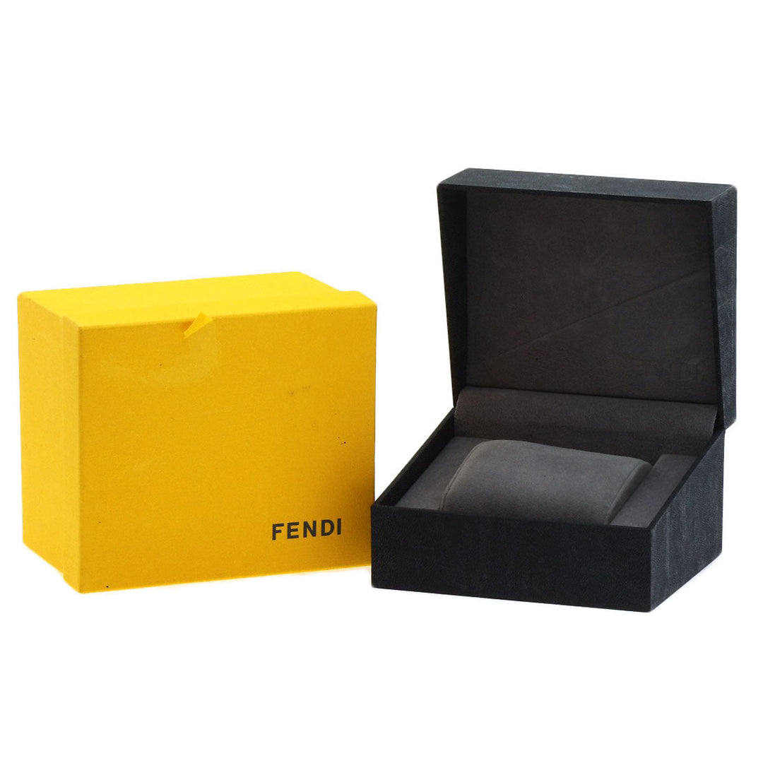 FENDI Watches Quartz 3800L Stainless Steel, Leather Silver Beefendi black dial Women Used Authentic
