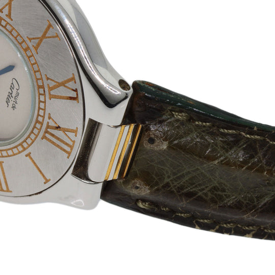 CARTIER Watches Quartz Stainless Steel, Leather Silver Mast 21 Vantian Silver dial mens Used Authentic