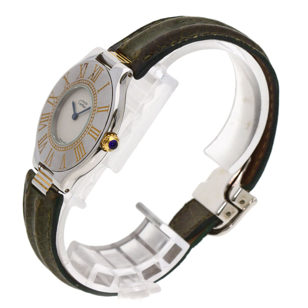CARTIER Watches Quartz Stainless Steel, Leather Silver Mast 21 Vantian Silver dial mens Used Authentic