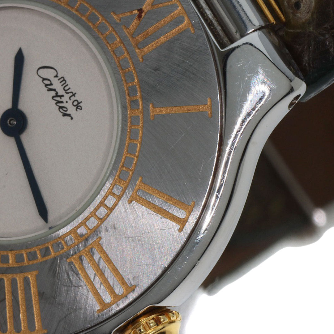 CARTIER Watches Quartz Stainless Steel, Leather Silver Mast 21 Vantian Silver dial mens Used Authentic