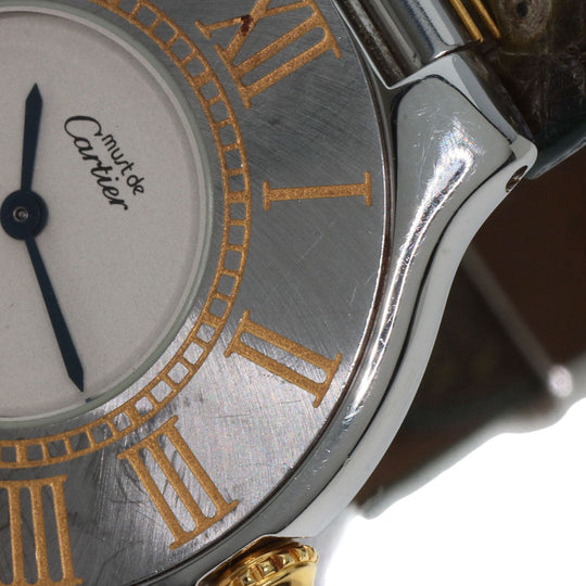 CARTIER Watches Quartz Stainless Steel, Leather Silver Mast 21 Vantian Silver dial mens Used Authentic