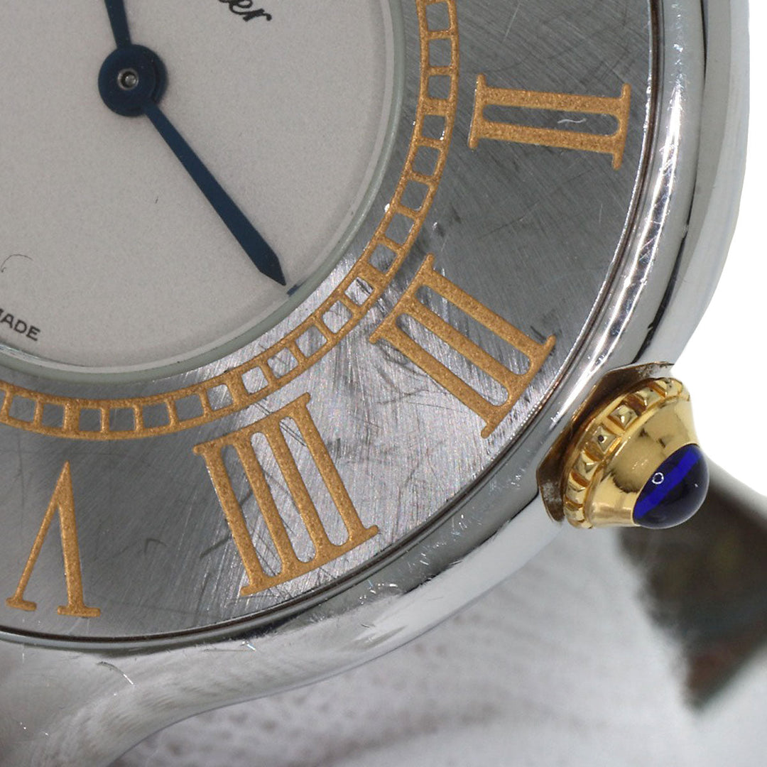 CARTIER Watches Quartz Stainless Steel, Leather Silver Mast 21 Vantian Silver dial mens Used Authentic
