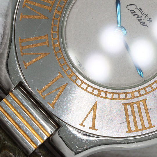 CARTIER Watches Quartz Stainless Steel, Leather Silver Mast 21 Vantian Silver dial mens Used Authentic