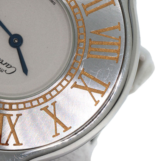 CARTIER Watches Quartz Stainless Steel, Leather Silver Mast 21 Vantian Silver dial mens Used Authentic