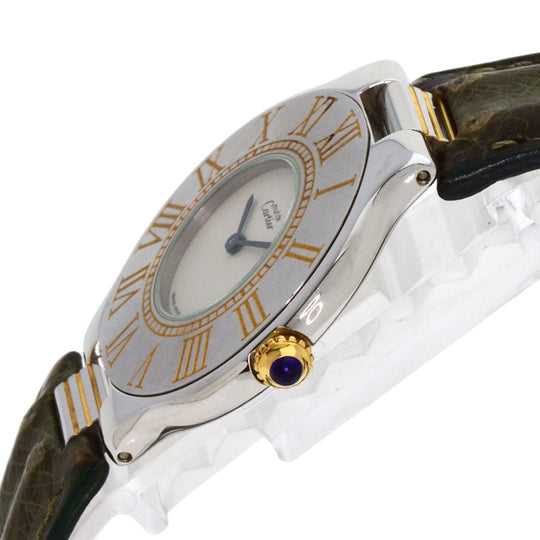 CARTIER Watches Quartz Stainless Steel, Leather Silver Mast 21 Vantian Silver dial mens Used Authentic