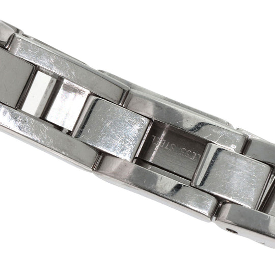 GUCCI Watches Quartz 110 Stainless Steel , Stainless Steel Silver Square Face 3P Diamond black dial Women Used Authentic