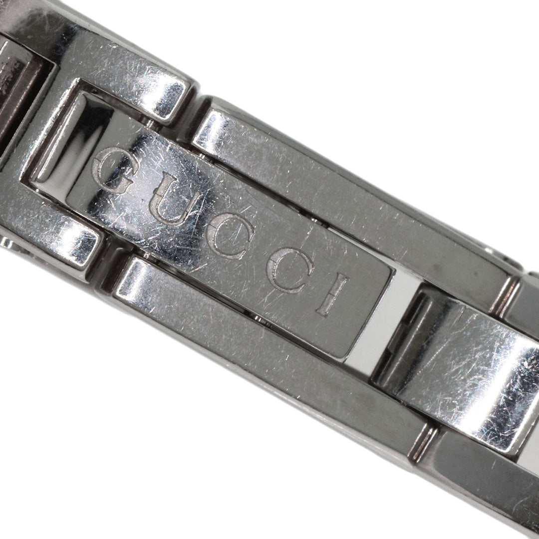 GUCCI Watches Quartz 110 Stainless Steel , Stainless Steel Silver Square Face 3P Diamond black dial Women Used Authentic