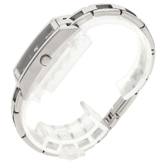 GUCCI Watches Quartz 110 Stainless Steel , Stainless Steel Silver Square Face 3P Diamond black dial Women Used Authentic
