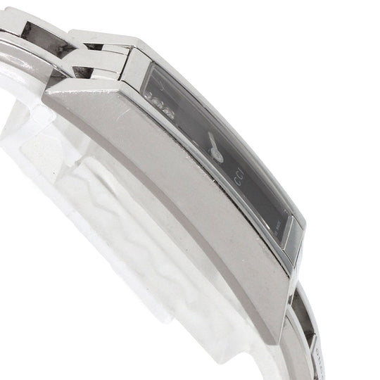 GUCCI Watches Quartz 110 Stainless Steel , Stainless Steel Silver Square Face 3P Diamond black dial Women Used Authentic