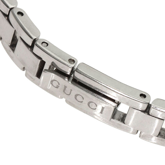 GUCCI Watches Quartz 110 Stainless Steel , Stainless Steel Silver Square Face 3P Diamond black dial Women Used Authentic