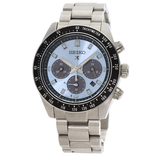 SEIKO Watches Solar Powered SBDL109 Stainless Steel , Stainless Steel Silver Prospex Speed Timer blue dial mens Used Authentic