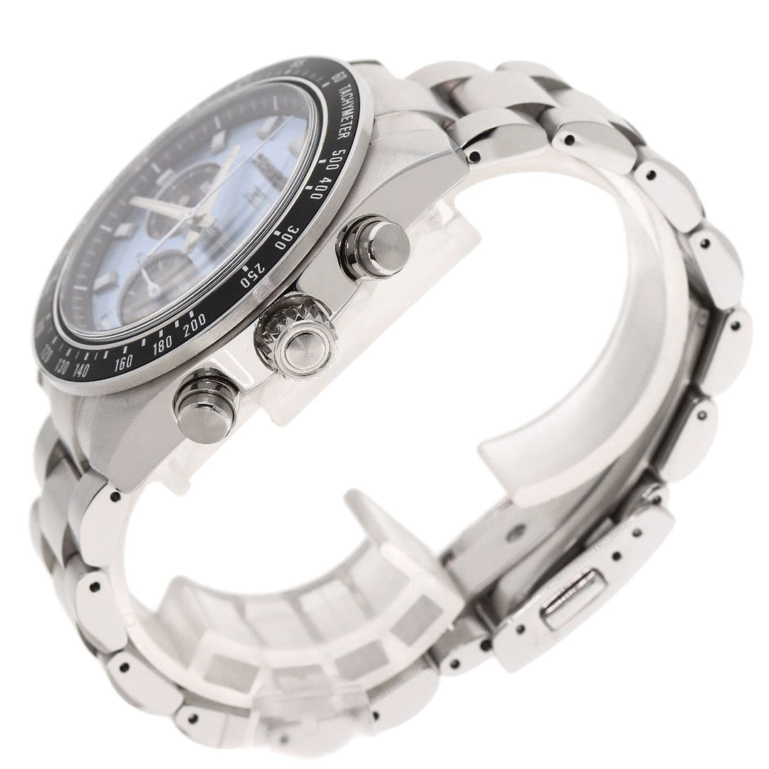 SEIKO Watches Solar Powered SBDL109 Stainless Steel , Stainless Steel Silver Prospex Speed Timer blue dial mens Used Authentic