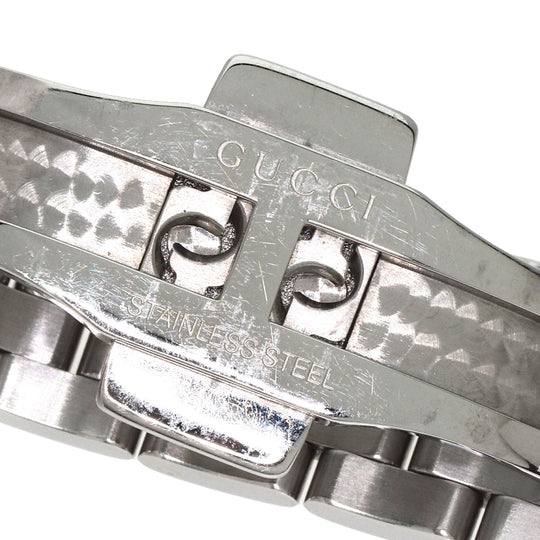 GUCCI Watches Quartz 5500L Stainless Steel , Stainless Steel Silver 11P Diamond black dial Women Used Authentic