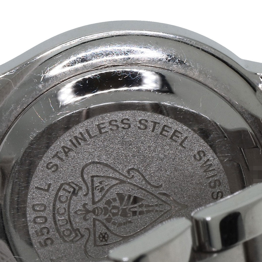 GUCCI Watches Quartz 5500L Stainless Steel , Stainless Steel Silver 11P Diamond black dial Women Used Authentic