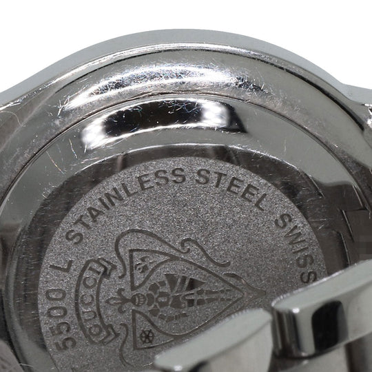 GUCCI Watches Quartz 5500L Stainless Steel , Stainless Steel Silver 11P Diamond black dial Women Used Authentic